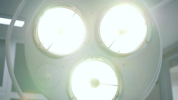 Round Domes of a Switched-on Surgical Lamp