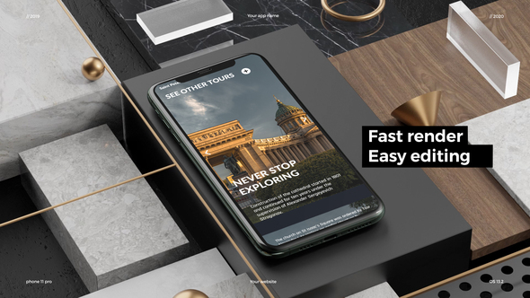 Phone 11 Pro App Presentation Mockup alt