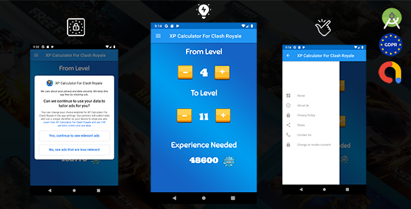 Pro XP Calculator For Clash Royale ( Android Studio – GDPR – Admob )
