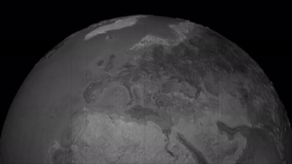 Seamless Loop of Projector Style Black and White Globe alt