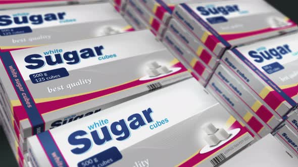 Sugar cubes pack production loopable seamless