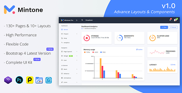 Mintone Bootstrap 4 Admin Template + UI Kit