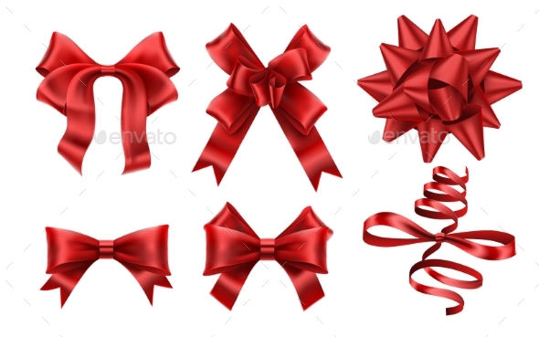 Realistic Red Bows
