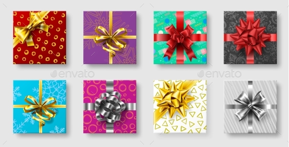 Gift Boxes with Ribbon Bow