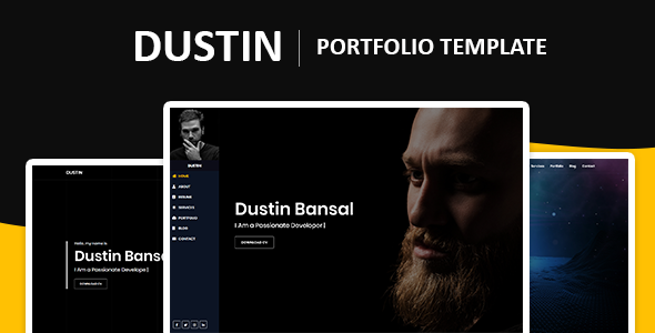 Dustin – Bootstrap 4 Portfolio Template