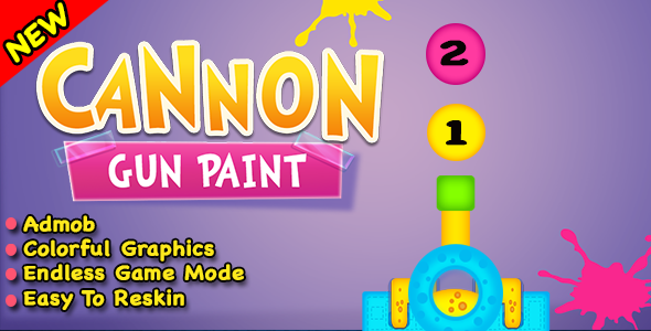 Cannon Gun Paint + Best New Game In Android Studio
