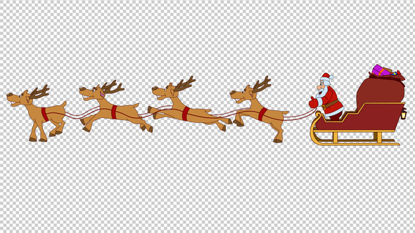 Animated Santa Claus Rides Side alt