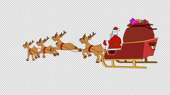 Animated Santa Claus Rides Back