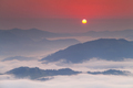 Amazing dawn sky over the misty mountains - PhotoDune Item for Sale