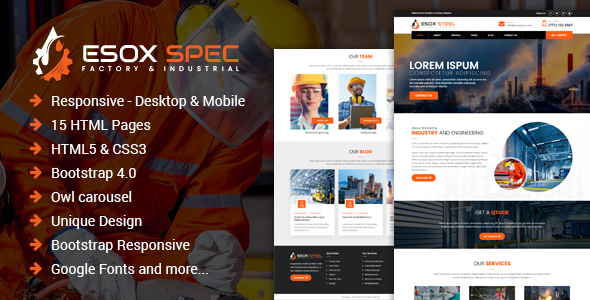 Esox Spec – Factory & Industrial HTML Template