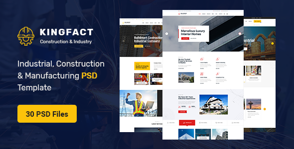 Kingfact - Industrial Construction & Manufacturing PSD Template