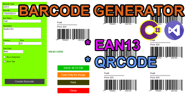 Barcode Generator C#