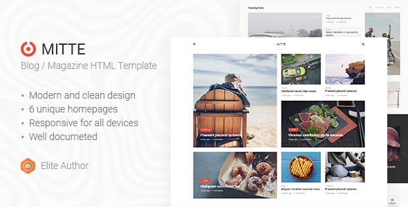 Mite - Simple Blog HTML5 Template