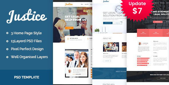 JUSTICE - Law & Business PSD Template