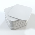 Stack of white square coasters. Mock up template for your design. - PhotoDune Item for Sale