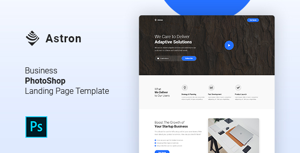 Astron - Business Photoshop Landing Page Template