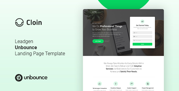 Revamp Your Business with Cloin’s Unbounce Landing Page Template!