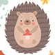 Hedgehog Set Hand Drawn Style - GraphicRiver Item for Sale