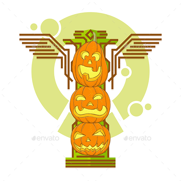 Halloween Pumpkin Totem