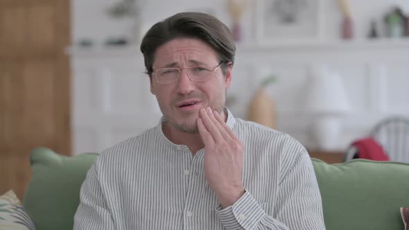 Portrait of Man having Toothache, Cavity