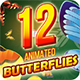 12 Animated Butterflies Pack - 3DOcean Item for Sale