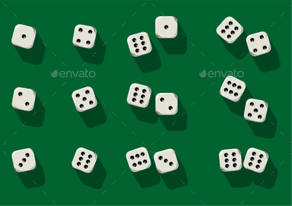Top View of White Dice
