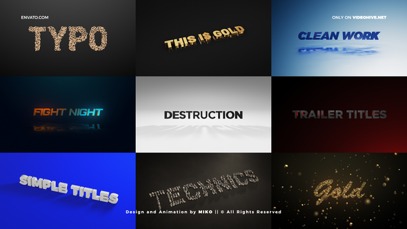3D Titles - Unique Element 3D Scenes alt