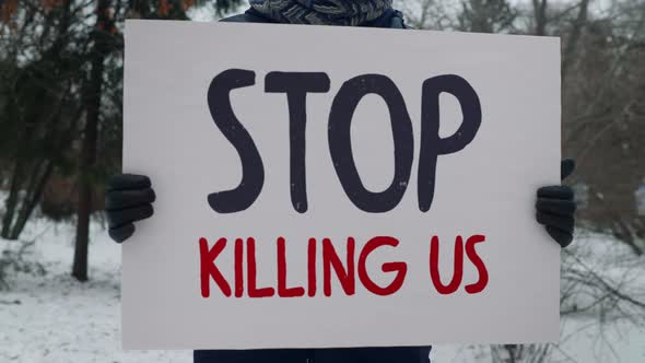 Stop Killing Us Sign As Solidarity To Black Community Against Police Violence