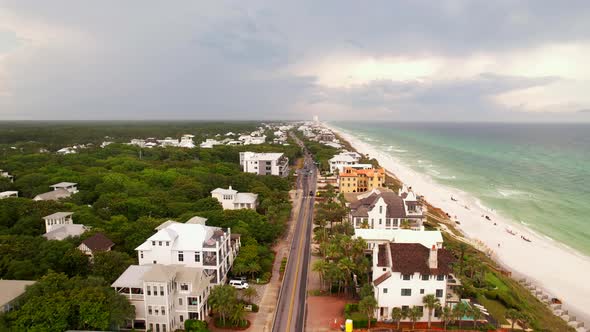 Seaside Fl Beachfront Homes 4k Aerial Video