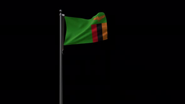 Zambia Flag With Alpha 4K