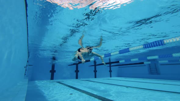 Athlete Swims Butterfly