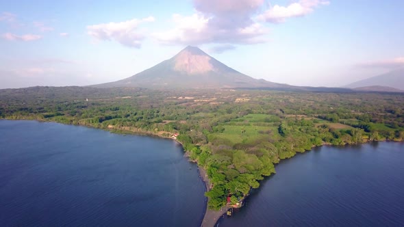 Ometepe Island Volcano Aerial