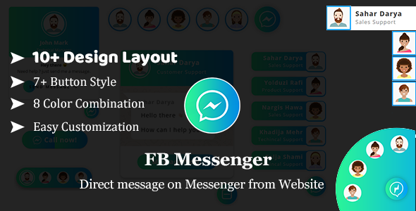 FB Messenger - Direct Message on Facebook Messenger From website HTML Plugin