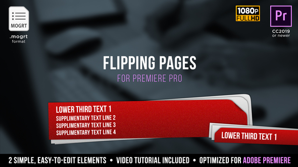 Flipping Pages Lower Thirds | MOGRT for Premiere Pro