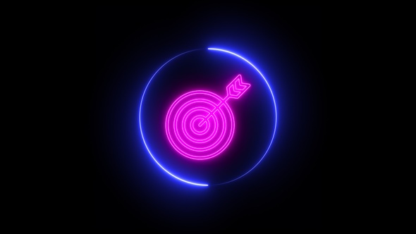 Colorful Neon Target Icon