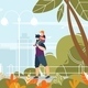 Daily Walk in Park and Happy People Characters - GraphicRiver Item for Sale
