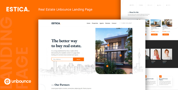 Estica — Real Estate Unbounce Landing Page Template