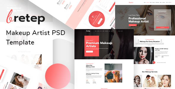 Bretep - Makeup Artist PSD Template