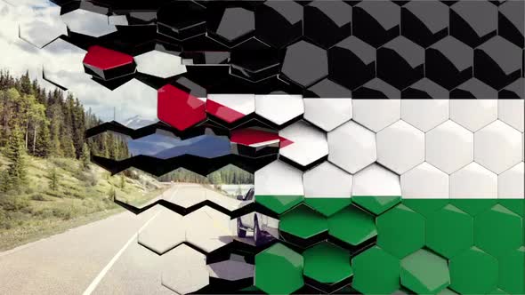 Jordan Flag Hexagon Transition - 4K Resolution