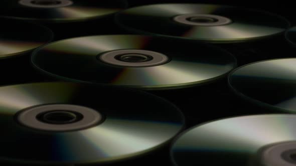 Rotating shot of compact discs - CDs 023
