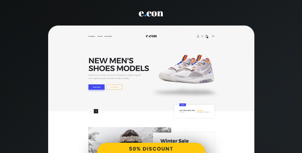 eCon - Modern & Clean  Responsive eCommerce Muse Template