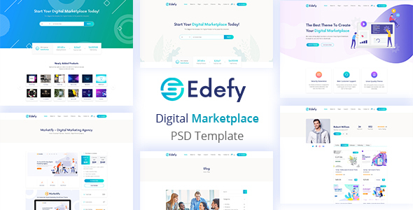 Edefy - Digital Marketplace PSD Template