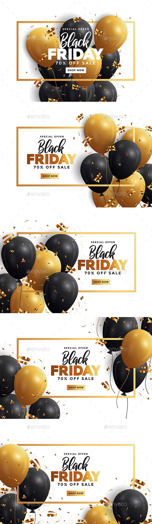 Black Friday Sale Banner with Balloons