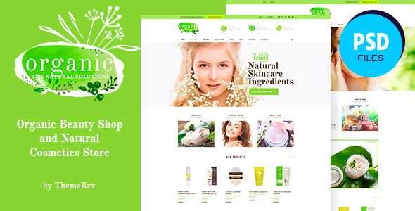 Organic Beauty | Beauty Store & Natural Cosmetics PSD Template