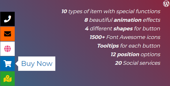 Sticky Buttons for WordPress - builder beautiful floating menu with different actions