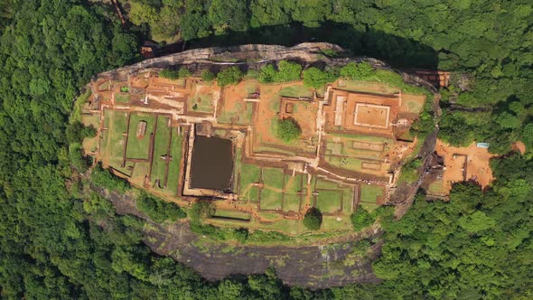 Aerial view of Sigiriya Lion's Rock, Sri Lanka.