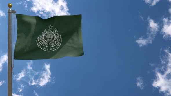 Sindh Flag (Pakistan) On Flagpole