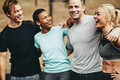 Diverse group of friends laughing after a workout session - PhotoDune Item for Sale
