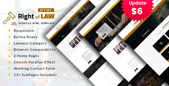 Right of Law : Attorney, Lawyer and Law Agency HTML Template