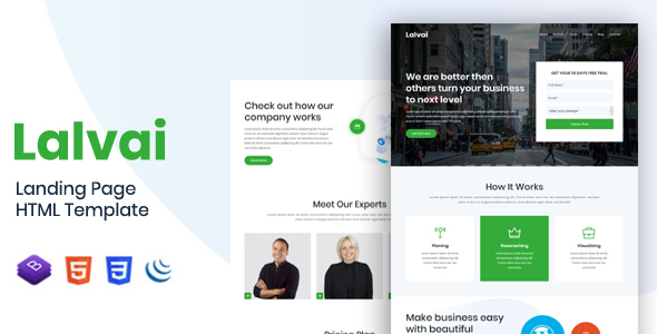 Lalvai - Landing Page HTML Template